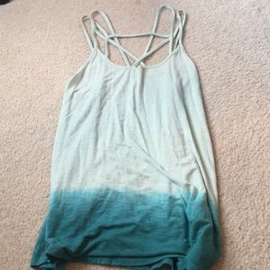 Cross strap American eagle ombré tank